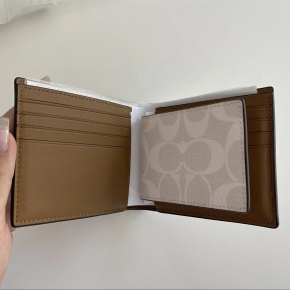 NWT Coach 3 In 1 Wallet In Signature Canvas With CH085 Trompe L'oeil Print - Picture 3 of 5